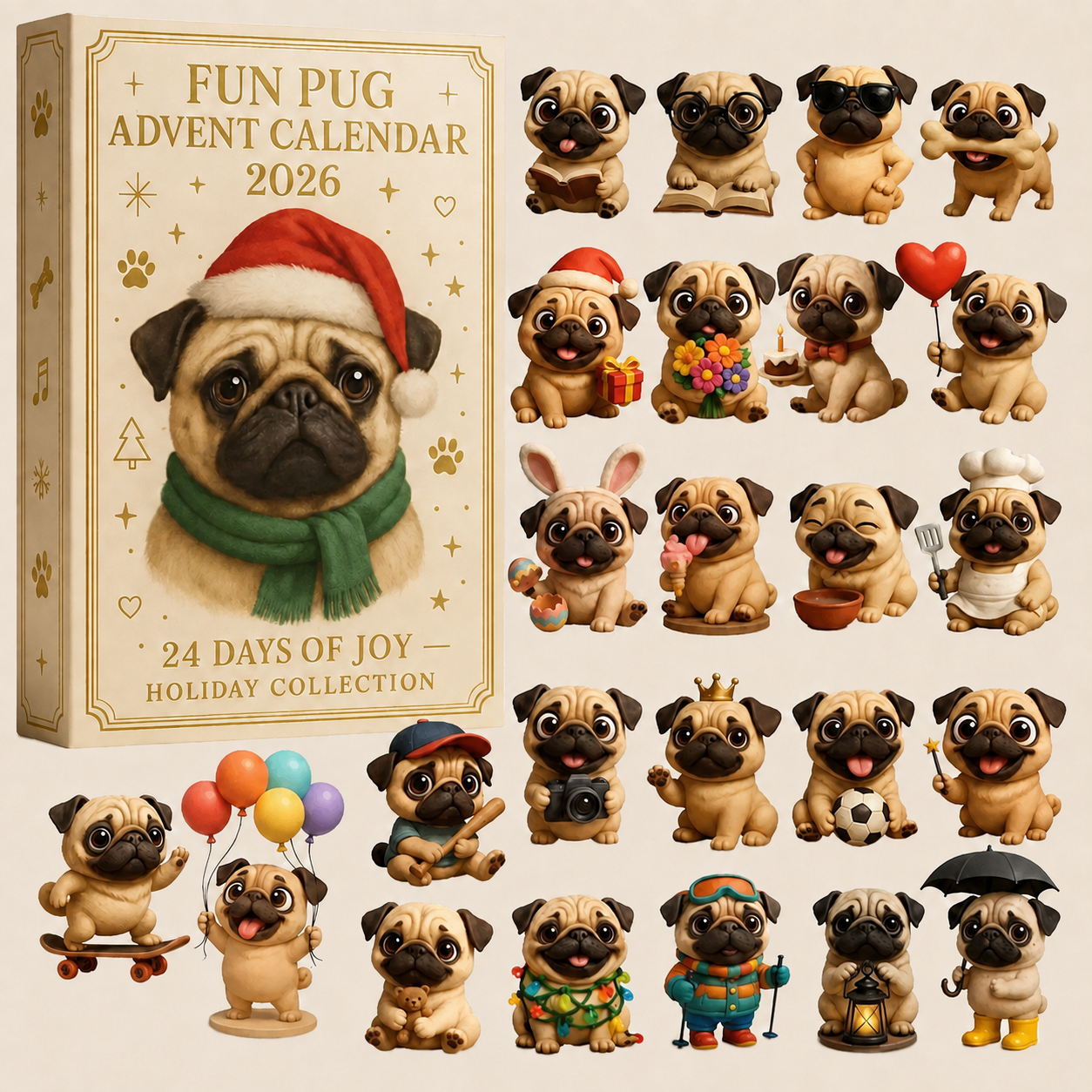🎉🐶2026 Fun Pug Advent Calendar🎉