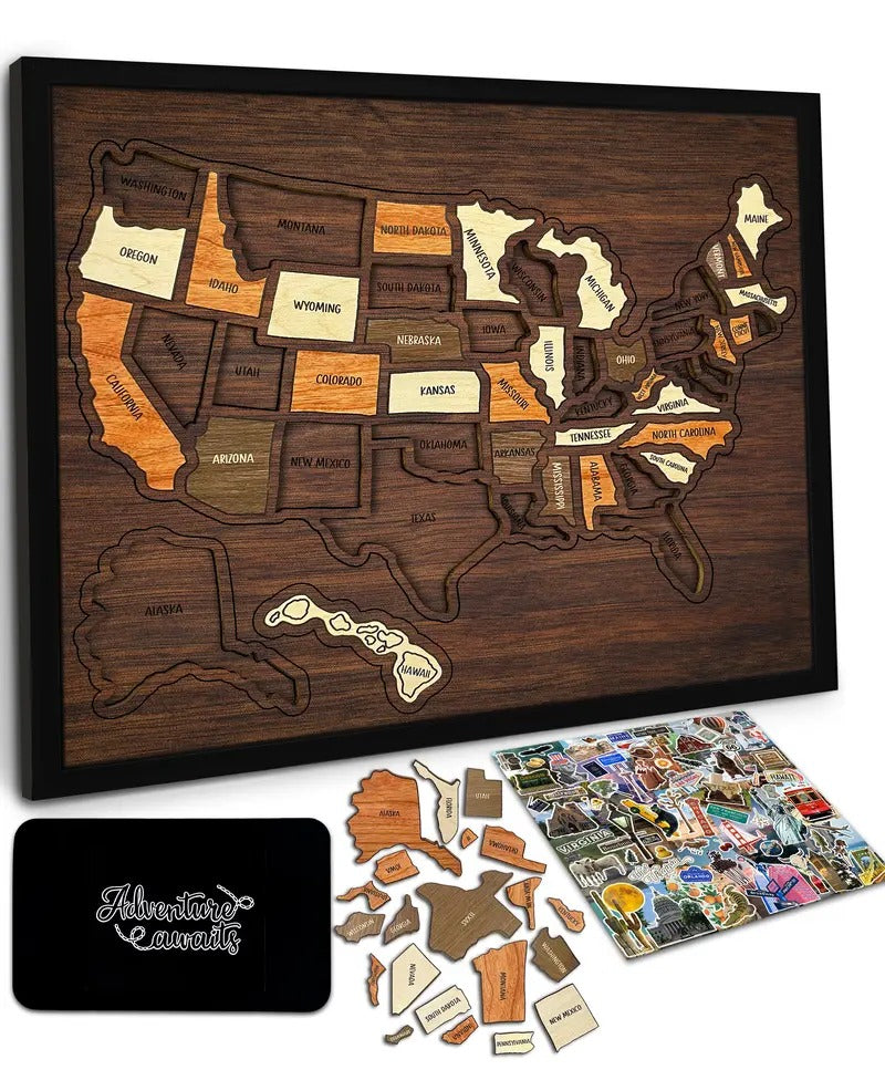 š„Last Day 49% OFF - Wooden USA Map Puzzleā¤ļø