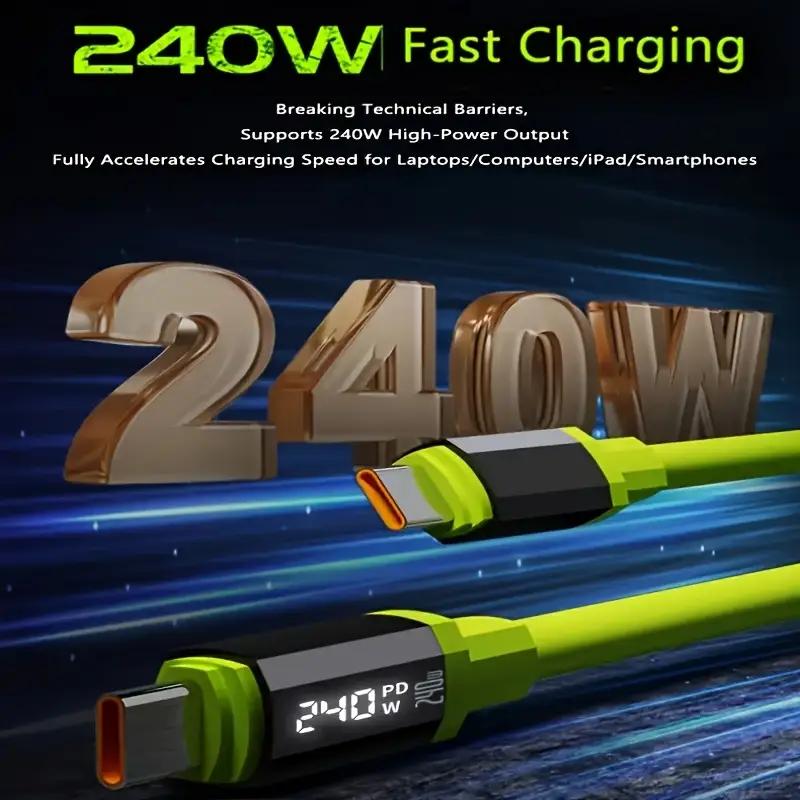✨240W Fast Charging Cable, Type-C Smart Quick Charge High-Power Data Cable