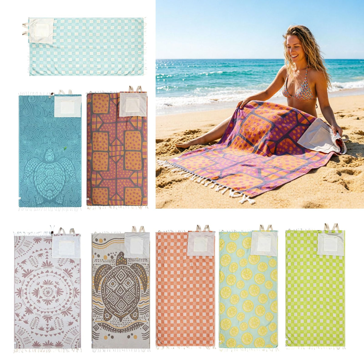 ποΈπββοΈ2βinβ1 Convertible Beach Towel & Drawstring Backpack