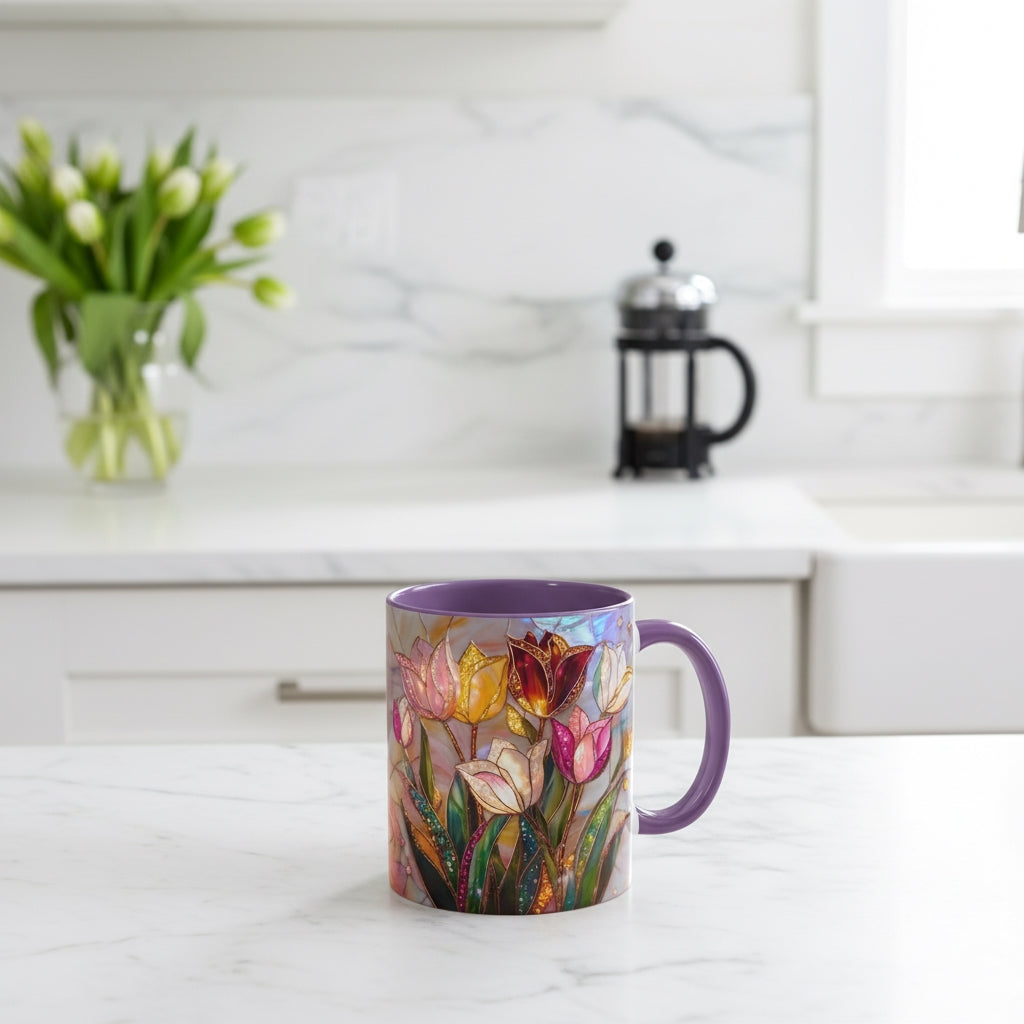 🔥Hot Sale-- Eternal Spring: Stained-Glass Style Tulip Mug