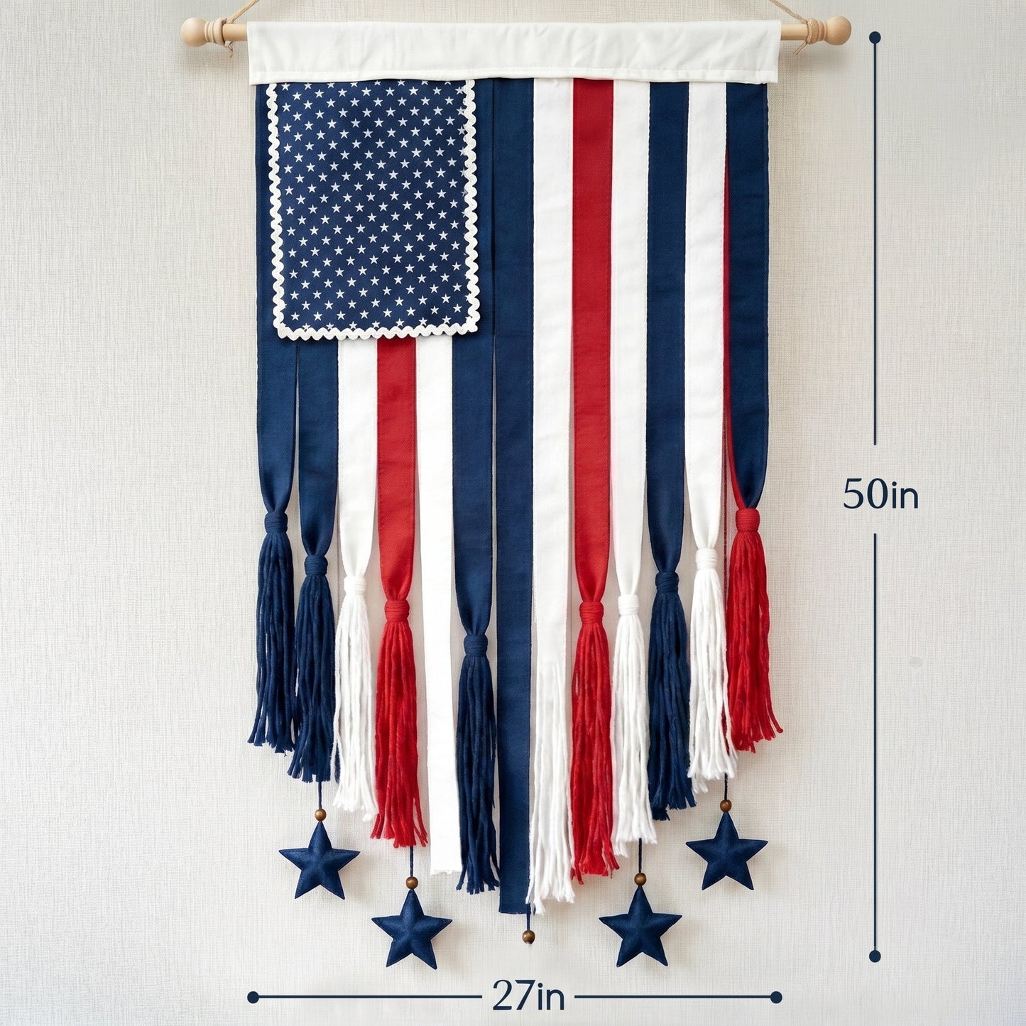 ๐250th Anniversary Special Boho American Flag Tassel Wall Hanging, Patriotic 4th of July Decor (4 Styles)