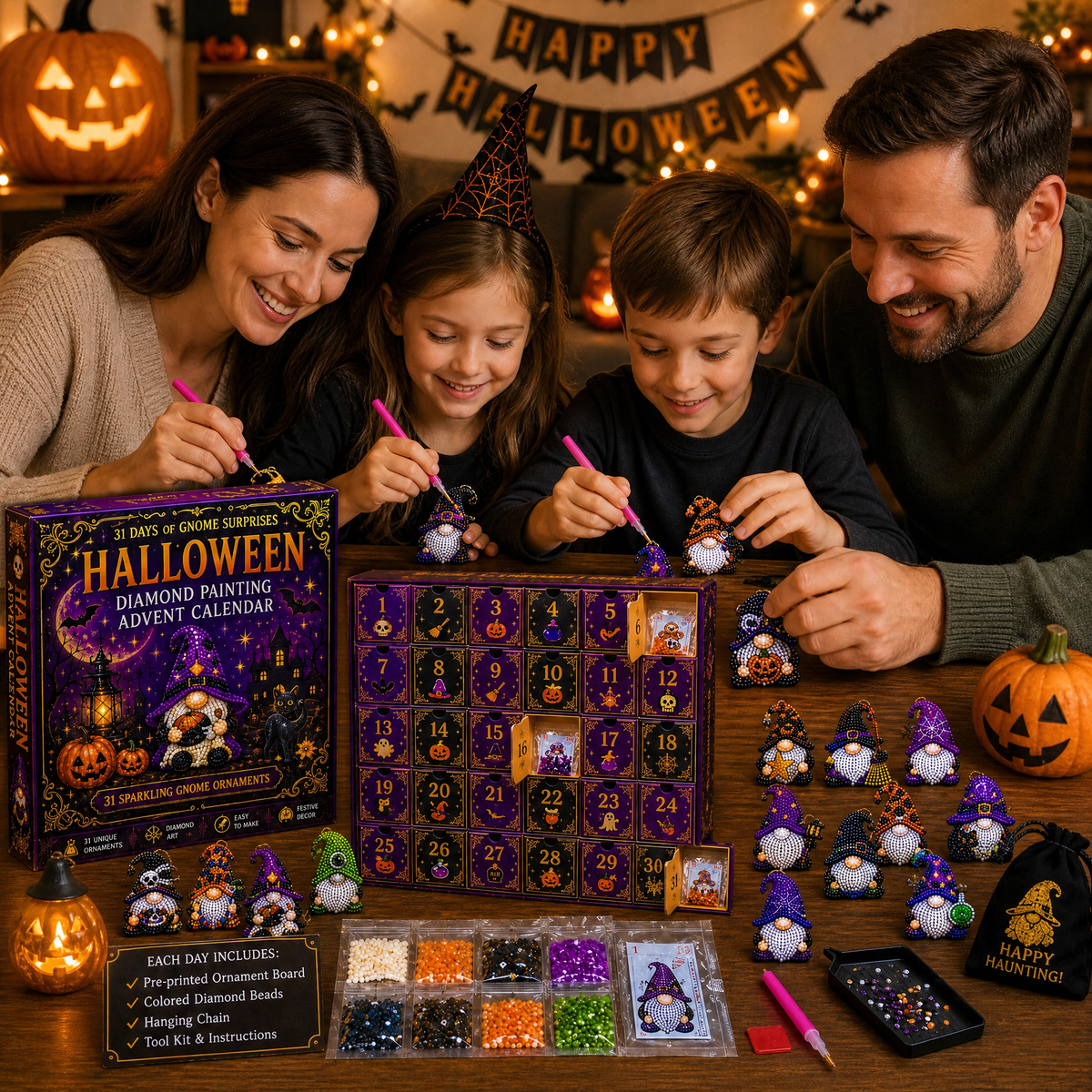 β¨ 31 Days of Gnome Surprises Halloween Diamond Painting Advent Calendar