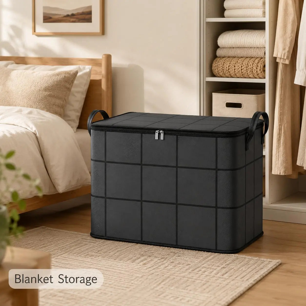 ✨ Large Capacity Storage Bin Zippered Clothes Organizer Moving Bag 🏠