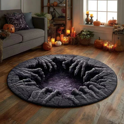 3D Haunted Vortex Round Halloween Rug