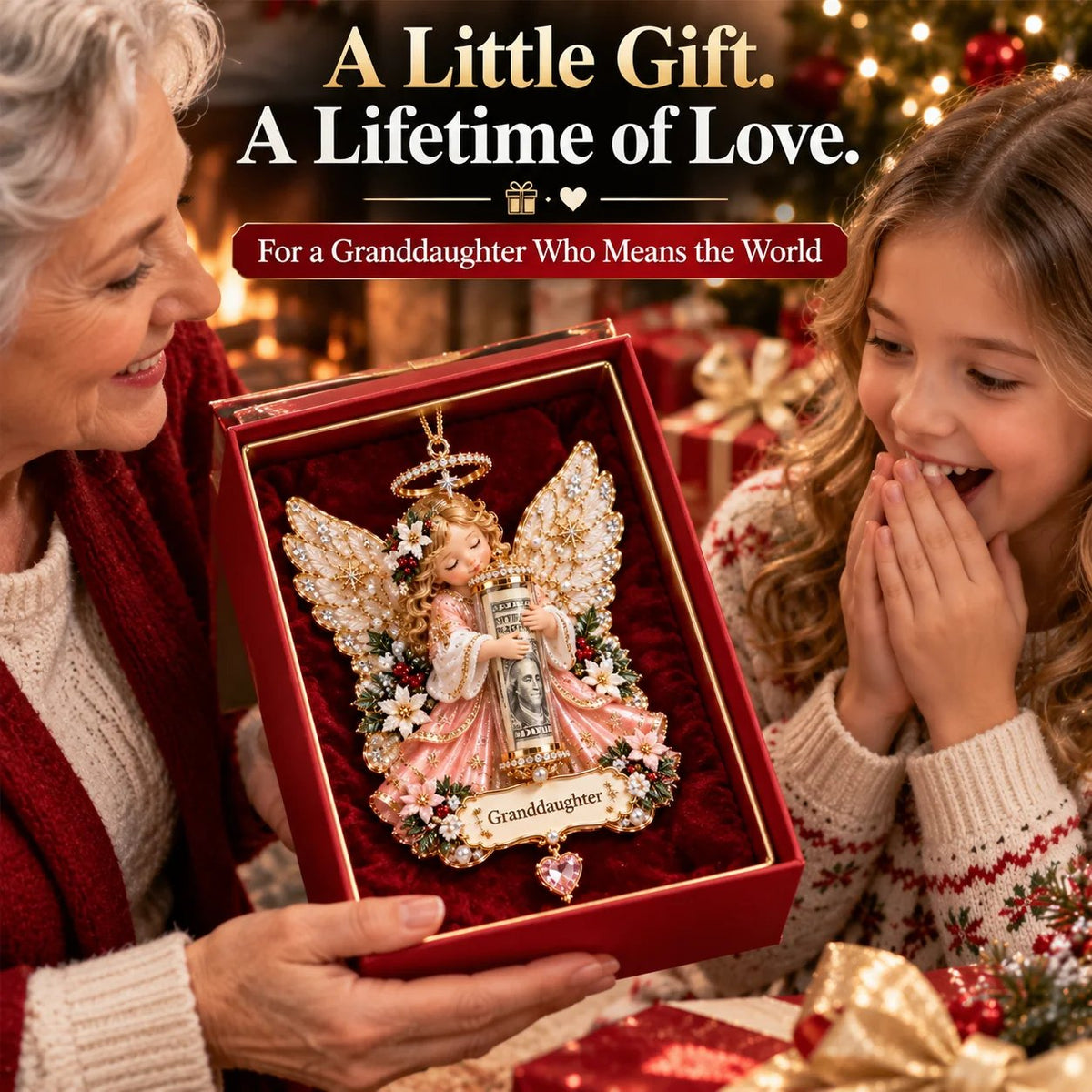 ⏰ LAST DAY SALE 50% OFF! 👼💵 3D Angel Christmas Cash Gift Ornament – Holiday Money Holder Keepsake ✨