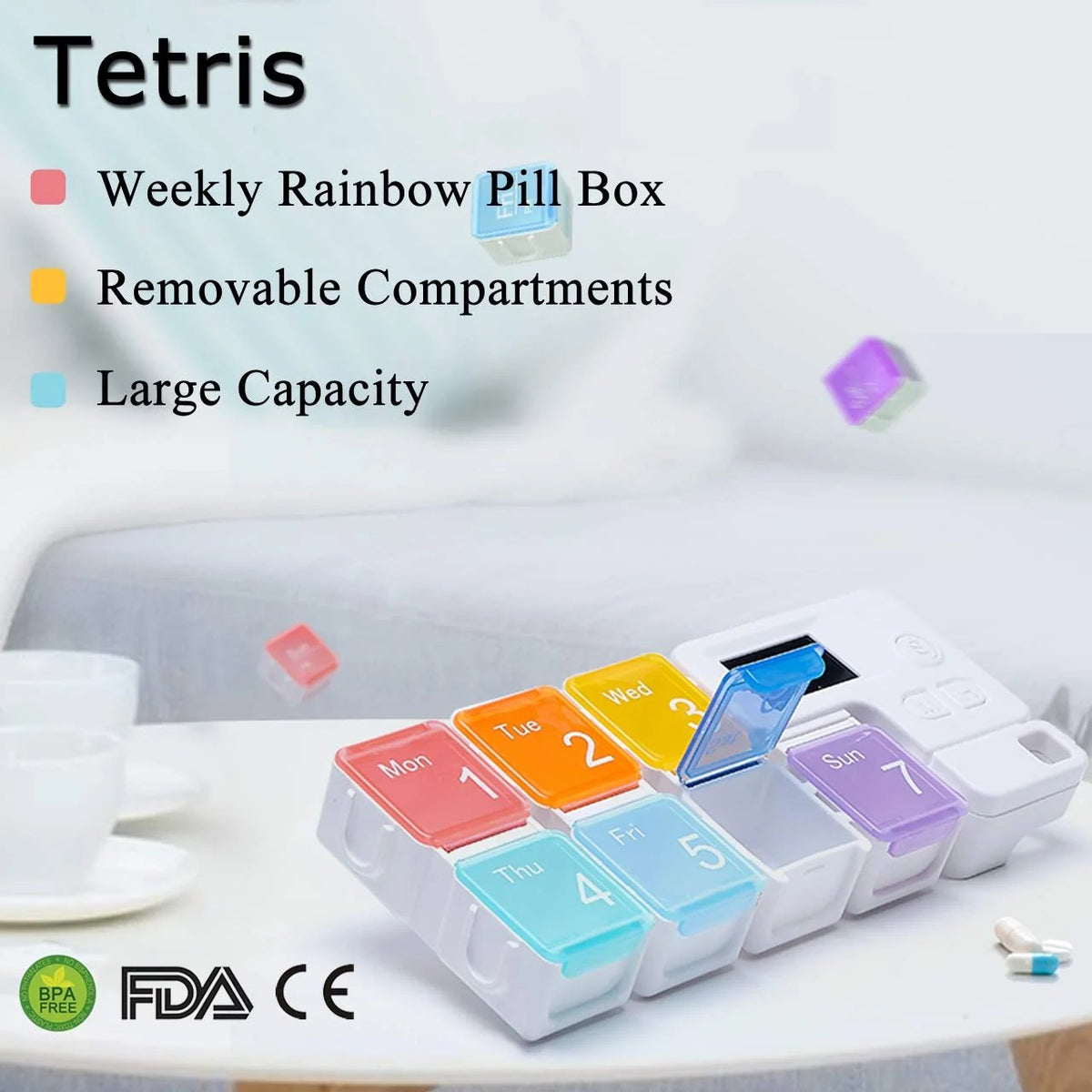 Never Miss a Dose Again — Smart 7-Day Pill Organizer with 4 Daily Alarms