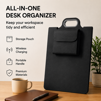 🖥️The All-In-One Mobile Workstation Sleeve | Built-In 15W Multi-Device Wireless Charger, Ergonomic Laptop Stand & Mousepad (Fits up to 16")