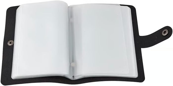 ✝️ Catholic Faux Leather Holy Card Holder – Pocket Prayer Card Organizer with Snap Closure