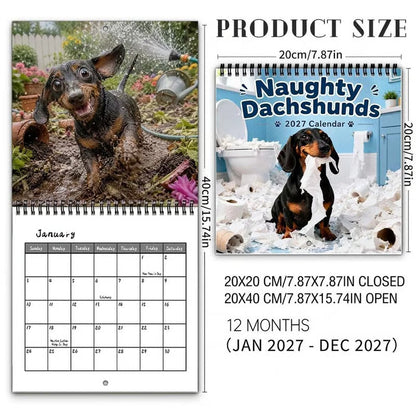 🐶Naughty Dachshunds 2027 Wall Calendar📅