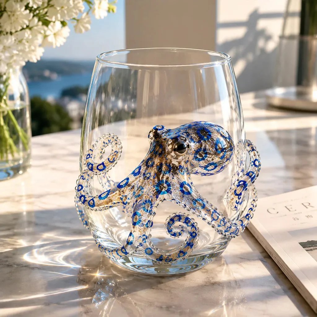 ⏰Last day Promotion 🔥-🎁The Perfect Beach House Gift🌊3D Ocean Animal Artisan Glassware Collection