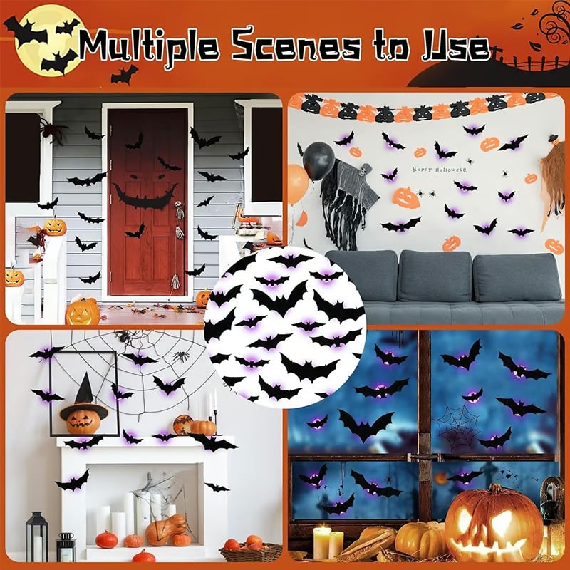🎉🎁 Holiday Special 🦇 3D Bat Spider Light Design LED Decoration 🕷️