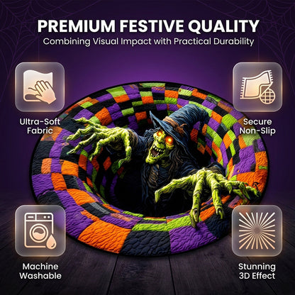 3D Haunted Vortex Round Halloween Rug