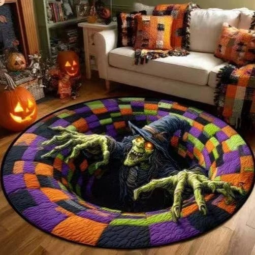3D Haunted Vortex Round Halloween Rug