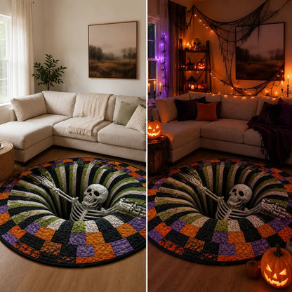 3D Haunted Vortex Round Halloween Rug