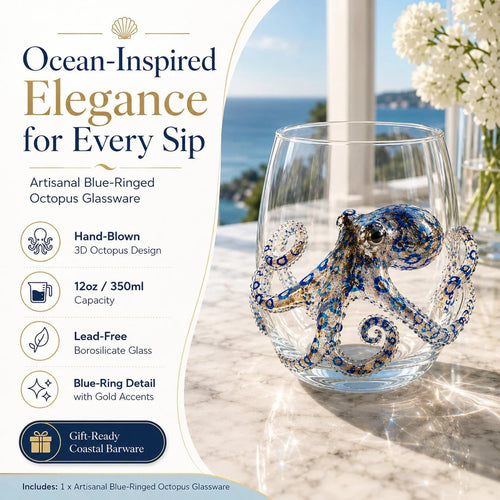 🔥Last day Promotion 🔥-🎁The Perfect Beach House Gift🌊3D Ocean Animal Artisan Glassware Collection