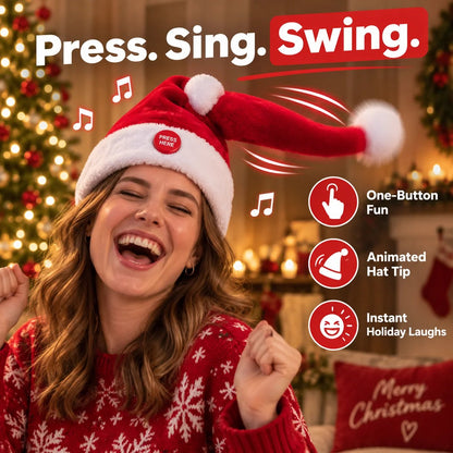 🎅 🤣🎅 🤣 Singing & Dancing Santa Hat — Animated Christmas Party Hat