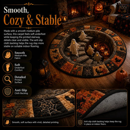 3D Haunted Vortex Round Halloween Rug