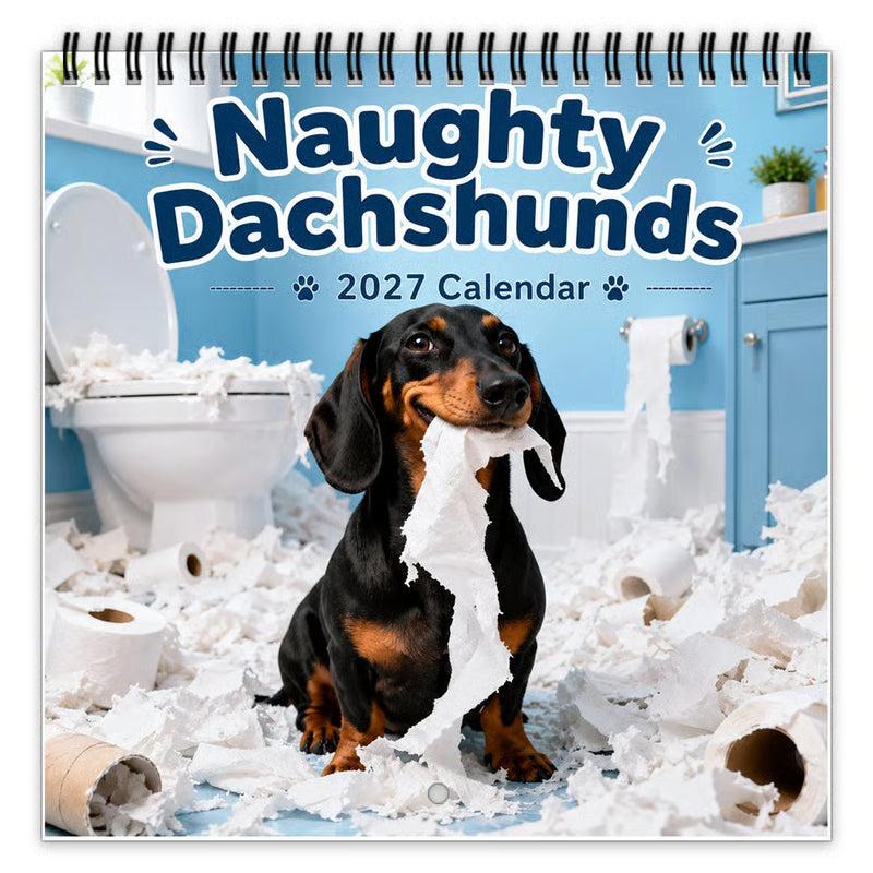 🐶Naughty Dachshunds 2027 Wall Calendar📅