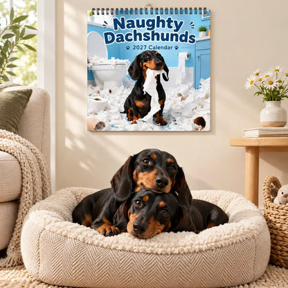 🐶Naughty Dachshunds 2027 Wall Calendar📅