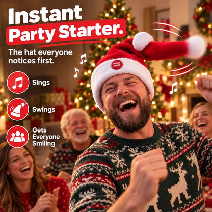 🎅 🤣🎅 🤣 Singing & Dancing Santa Hat — Animated Christmas Party Hat
