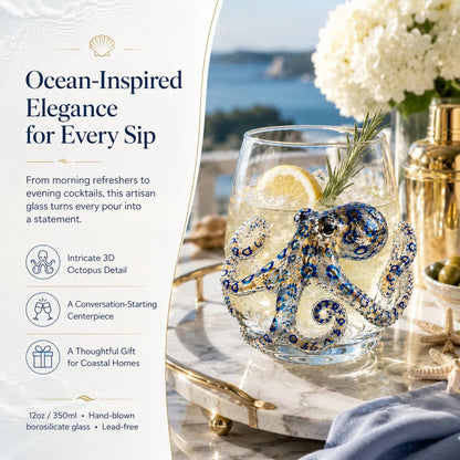 🔥🔥Last day Promotion-🎁The Perfect Beach House Gift🌊3D Ocean Animal Artisan Glassware Collection