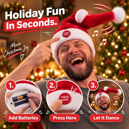 🎅 🤣🎅 🤣 Singing & Dancing Santa Hat — Animated Christmas Party Hat