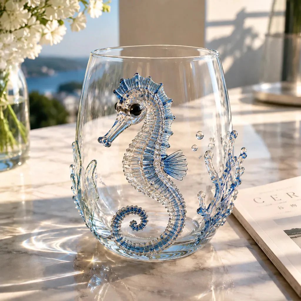 🔥🔥Last day Promotion-🎁The Perfect Beach House Gift🌊3D Ocean Animal Artisan Glassware Collection