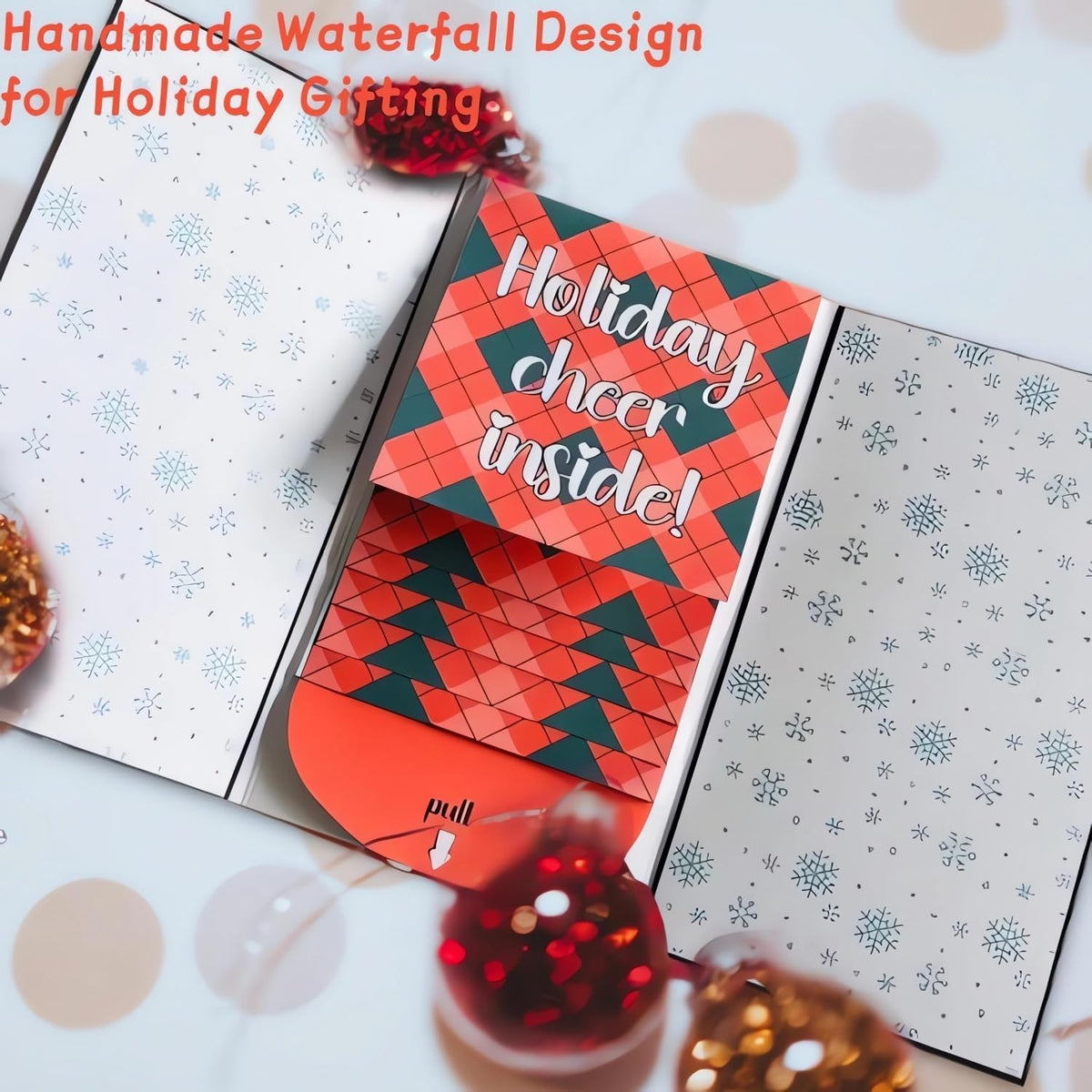 ⏰LAST DAY 70% OFF - 2026 New🎅🎁✨Handmade Waterfall Christmas Gift Card Booklet♻️ 💳✨