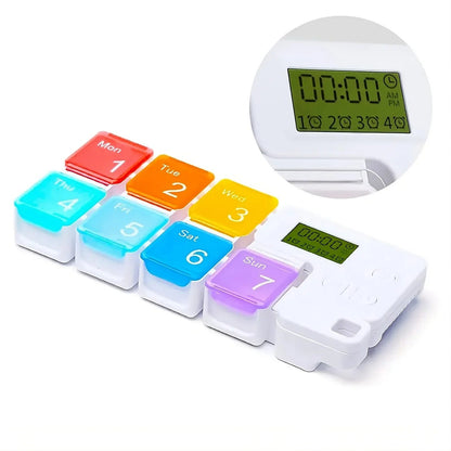 Never Miss a Dose Again — Smart 7-Day Pill Organizer with 4 Daily Alarms
