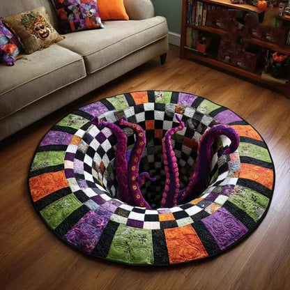 3D Haunted Vortex Round Halloween Rug