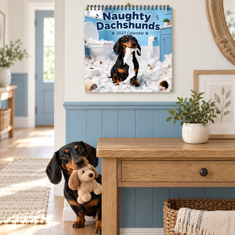 🐶Naughty Dachshunds 2027 Wall Calendar📅