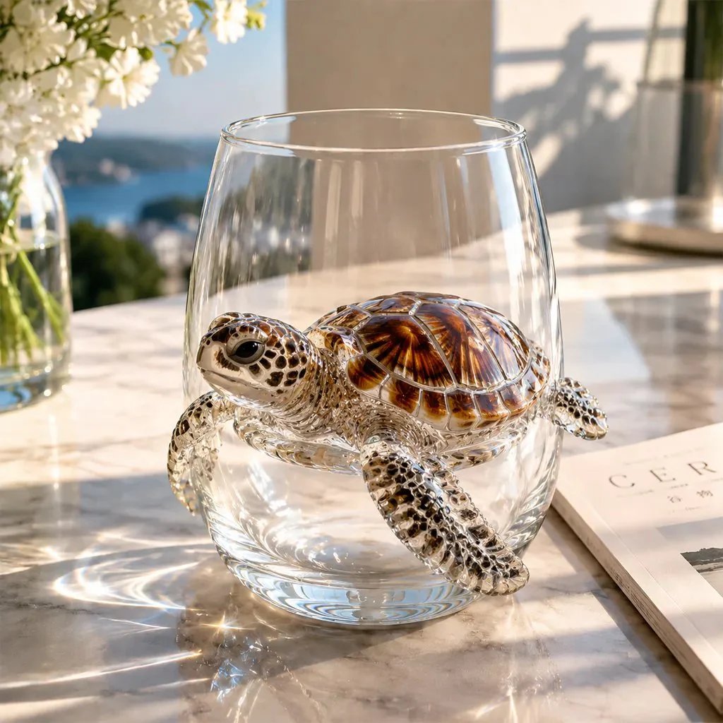🔥🔥Last day Promotion-🎁The Perfect Beach House Gift🌊3D Ocean Animal Artisan Glassware Collection