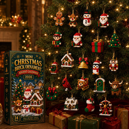 ⏳ Last day to save 50% – 🎄 24-Day Mini Christmas Ornament Advent Calendar | 24 unique festive buildable designs with hanging loops—perfect for decorating Christmas trees, wreaths, and holiday displays 🧱