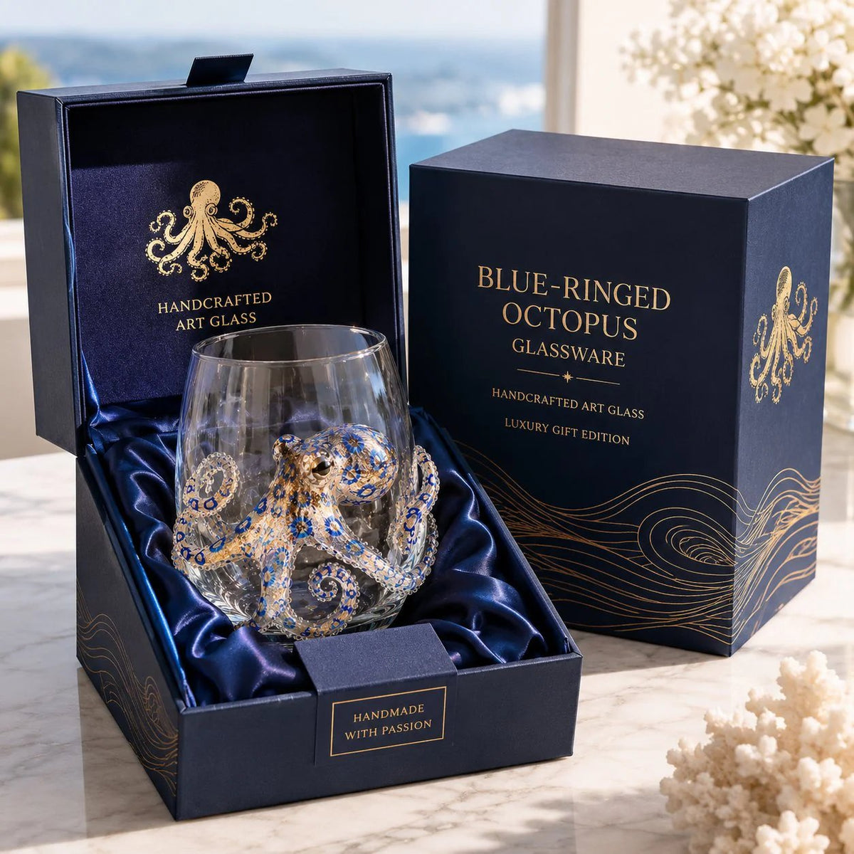 ⏰Last day Promotion 🔥-🎁The Perfect Beach House Gift🌊3D Ocean Animal Artisan Glassware Collection