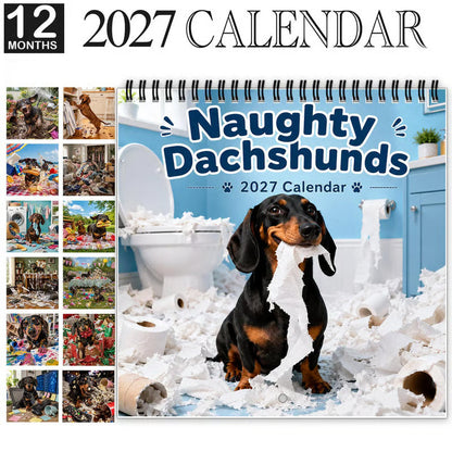 🐶Naughty Dachshunds 2027 Wall Calendar📅