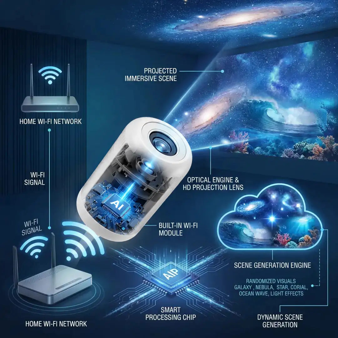 ⏰Last day Promotion 🔥-Night Light Projector - Smart Holographic Star Projector