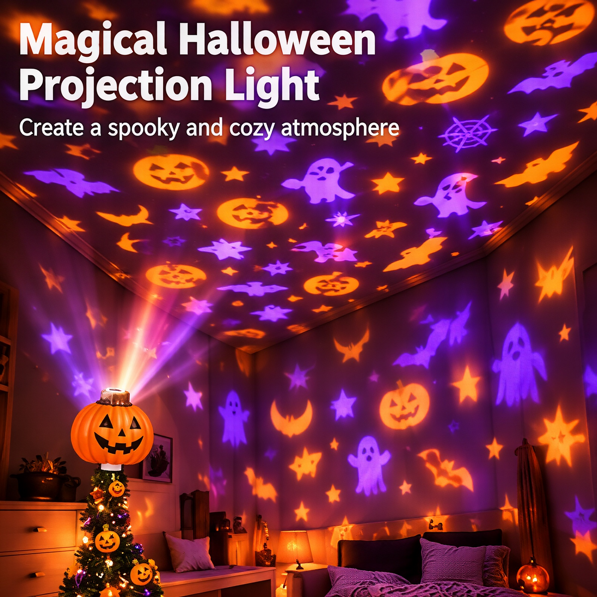 🔥LAST DAY 50% OFF🎃Halloween Pumpkin Projector Light