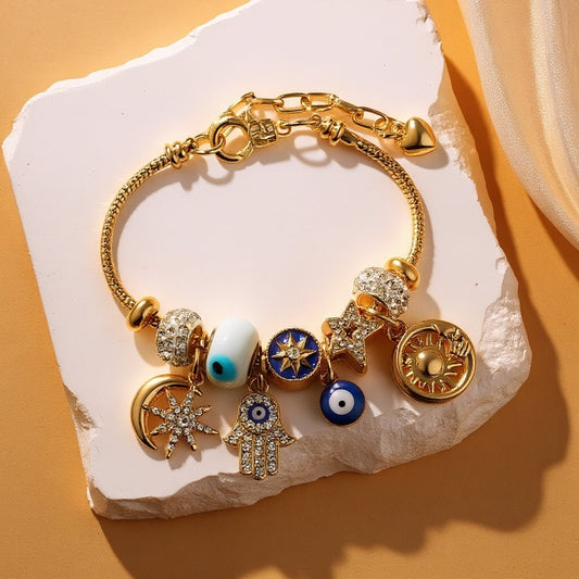 🎉Today's Special Offer 49% OFF - ✨Women's Starry Sky Bracelet | Moon, Hamsa Hand, Evil Eye, and Tree of Life