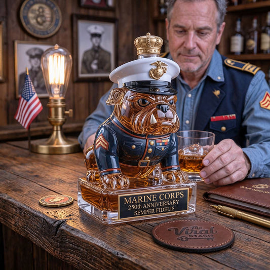 🔥🔥 🔥  Limited-Time Offer | 250th Anniversary Military-Inspired Bulldog Whiskey Decanter Set