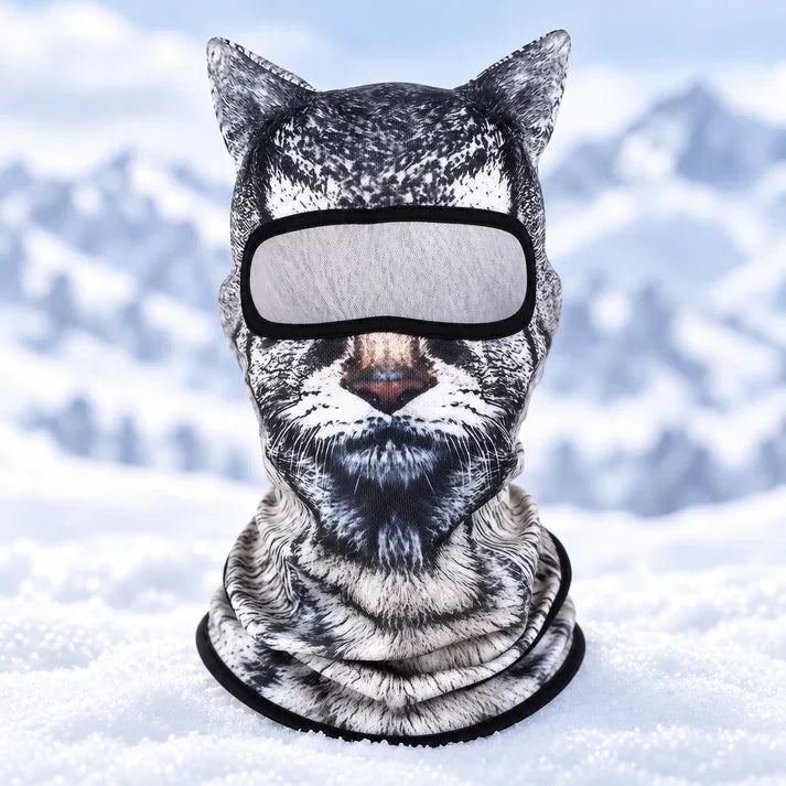 🔥3D Cat Ski Mask with Ears – Funny Windproof Balaclava for Skiing & Festivals