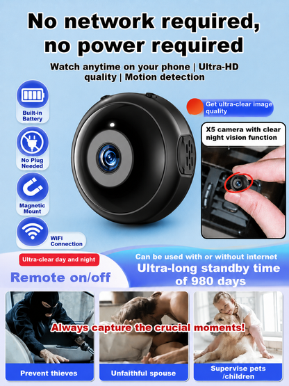 ✨LAST DAY 51%OFF✨[2026 Upgraded ultra-invisible] No-plug camera