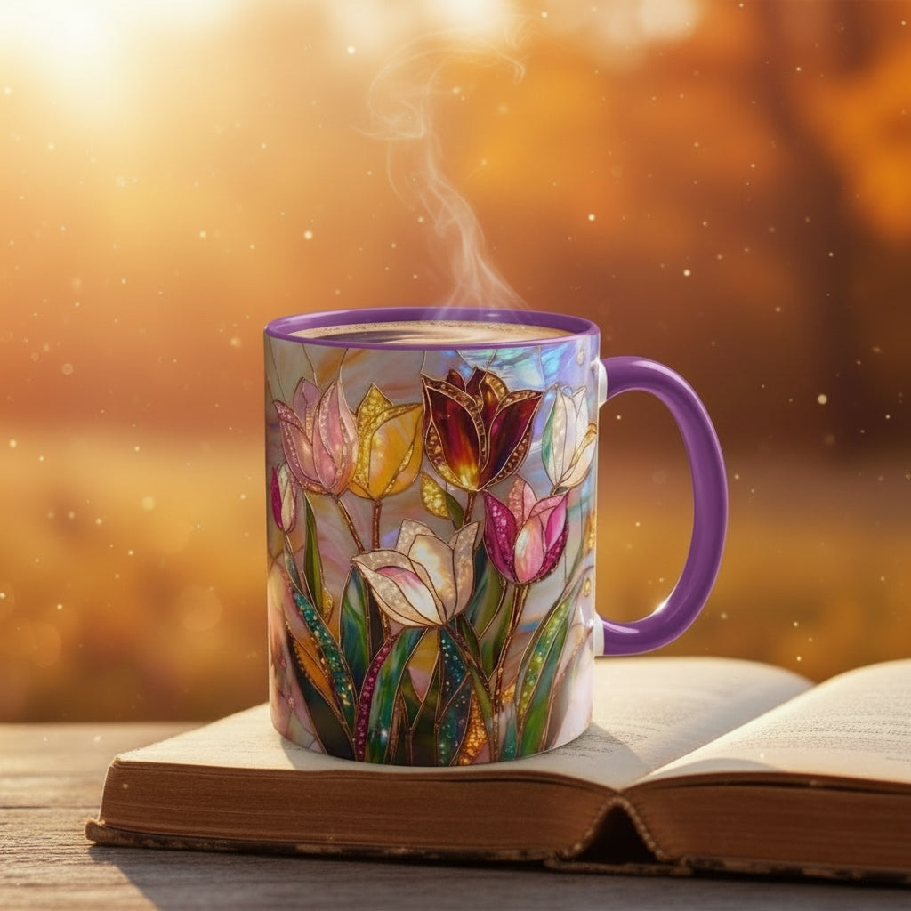 🔥Hot Sale-- Eternal Spring: Stained-Glass Style Tulip Mug