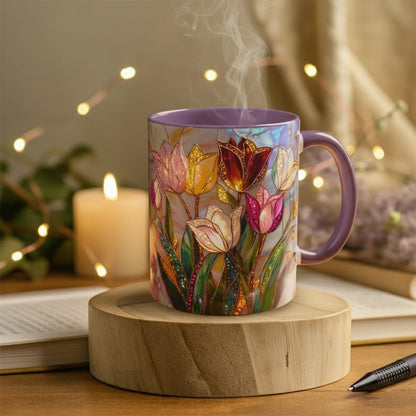 🔥Hot Sale-- Eternal Spring: Stained-Glass Style Tulip Mug