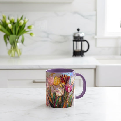 🔥Hot Sale-- Eternal Spring: Stained-Glass Style Tulip Mug