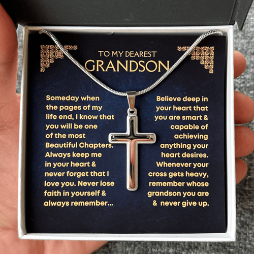 Never Lose Faith Cross Necklace – Choose Your Card Message