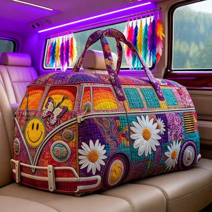 🔥LAST DAY 50% OFF✨Unisex Boho Quilted Weekender Travel Bag, Lightweight & Comfortable, Hippie Design