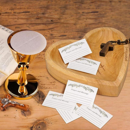 Handmade Retro Wooden Heart Prayer Bowl with 24 Prayer Cards | Cross & Letter Engraving | Christian Decor, Mother’s Day