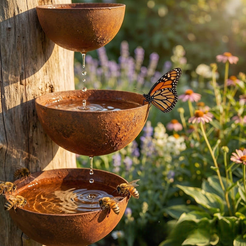 🔥Last Day 69% OFF -💧3-Tier Rain Catcher – Metal Garden Ornament & Plant Support🐦
