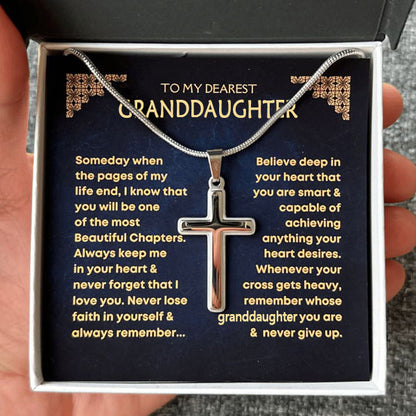 Never Lose Faith Cross Necklace – Choose Your Card Message